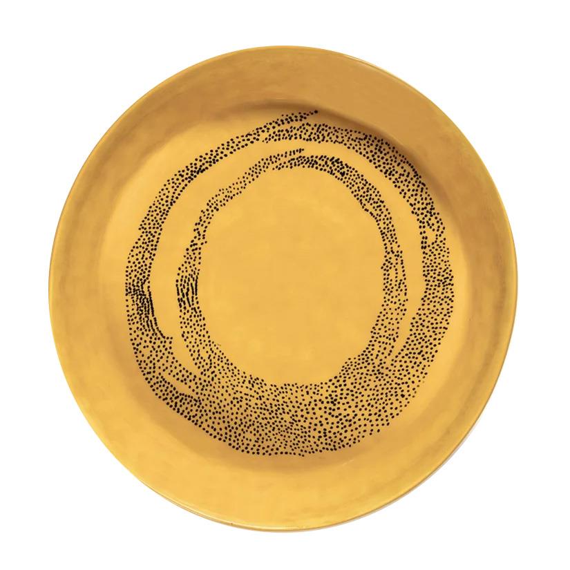 Ottolenghi Feast Serving Plate S Sunny Yellow Swirl Dots Black